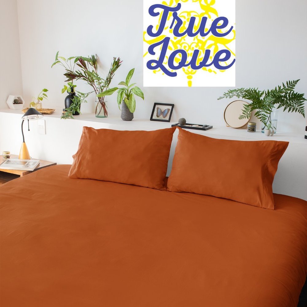 COPY - Bed sheet Set Euro Concept Color Rust Size Queen